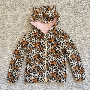 Leopard Print Kids Jacket with Ears